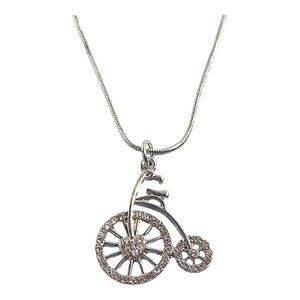 Bicycle Pendant Necklace 20" Penny Farthing Charm Victorian Bike Steampunk VTG